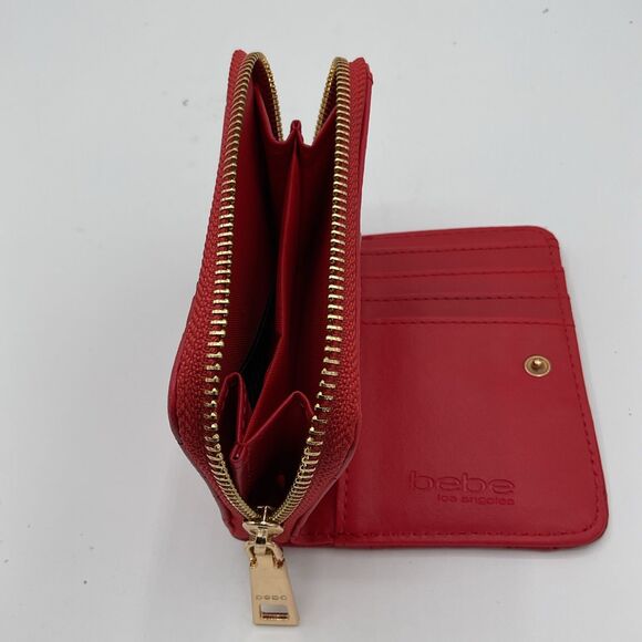 BEBE Nina Red Compact Zip-Around Wallet NWT MSRP $49.00 - Picture 7 of 7